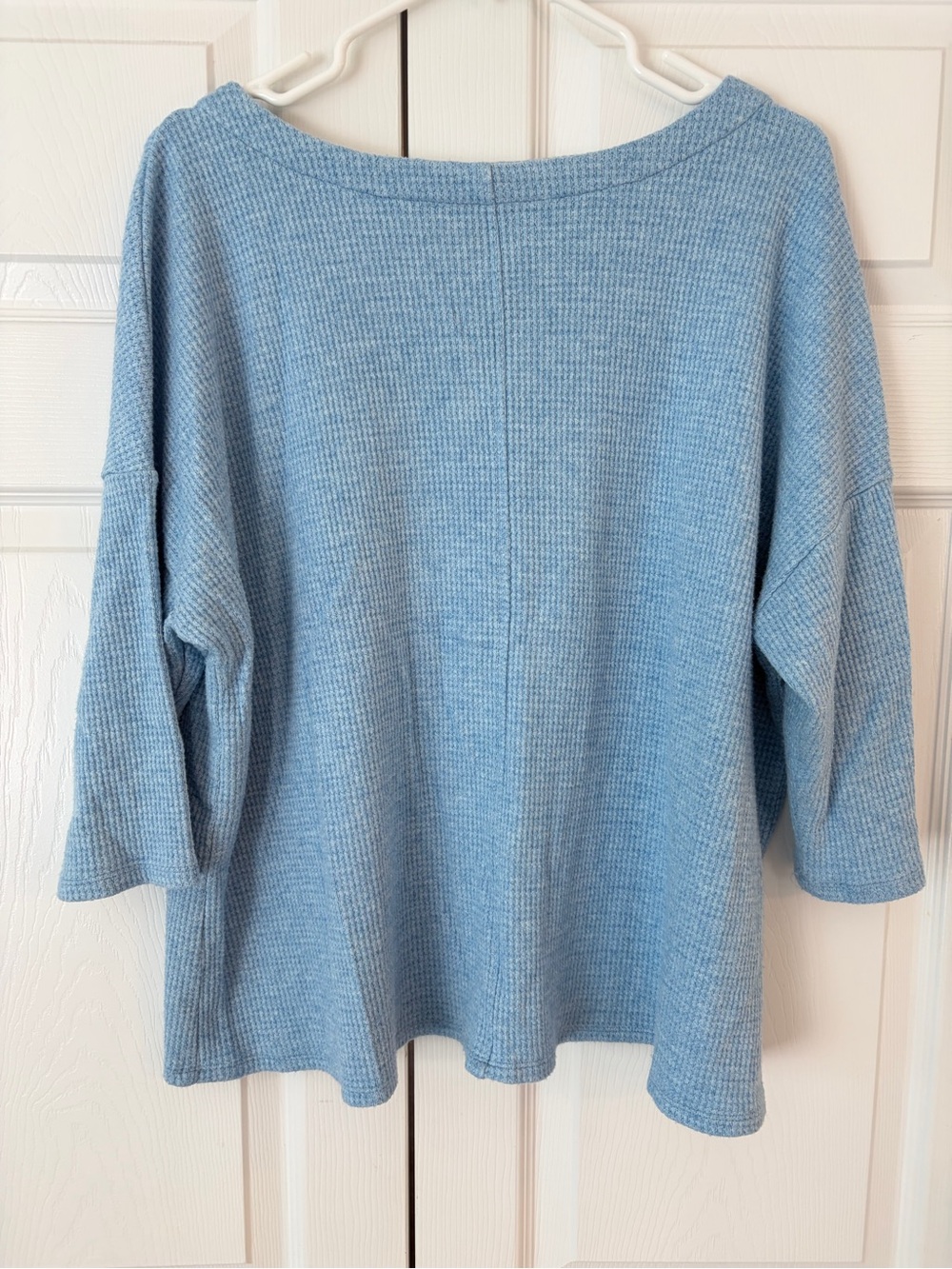 NWOT J.Jill Wearever Collection Blue Waffle Knit Tunic Blouse Shirt Size XL